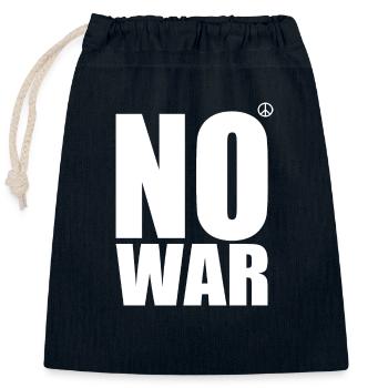No war - Closable cotton gift bag (25x30cm) - navy - Front