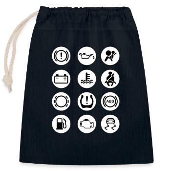 Indicator lights car circles pattern - Closable cotton gift bag (25x30cm) - navy - Front