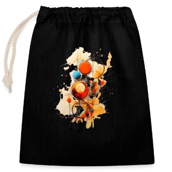 Abstract matematic Design - Closable cotton gift bag (25x30cm) - black - Front