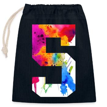 NUMBER 5 YEARS OLD 5TH BIRTHDAY - Closable cotton gift bag (25x30cm) - navy - Front