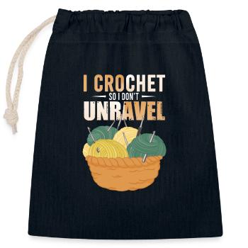 I Crochet So I Don’t Unravel – Yarn Humor - Verschließbarer Geschenkbeutel aus Baumwolle (25x30cm) - Navy - Vorne
