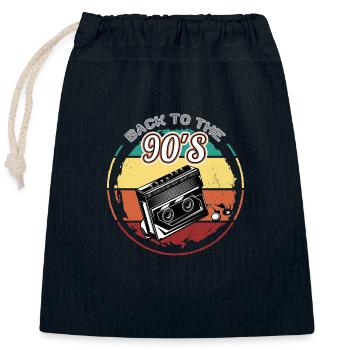 Walkman Back to the 90s - Geschenkidee - Verschließbarer Geschenkbeutel aus Baumwolle (25x30cm) - Navy - Vorne
