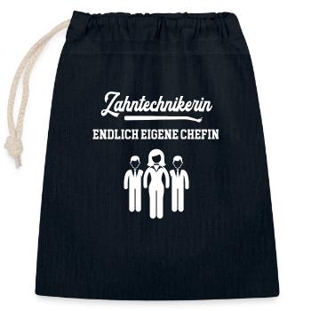 Zahntechnikerin Chefin Selbstständigkeit Dentistin - Verschließbarer Geschenkbeutel aus Baumwolle (25x30cm) - Navy - Vorne