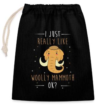 Mammouth - Sac cadeau en coton avec cordon (25 x 30 cm) - noir - Devant