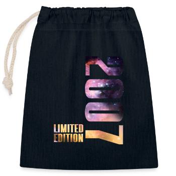 2007 Jahrgang geboren Limited Edition - Verschließbarer Geschenkbeutel aus Baumwolle (25x30cm) - Navy - Vorne
