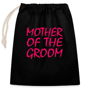 Mother of the groom - Sac cadeau en coton avec cordon (25 x 30 cm) - noir - Devant