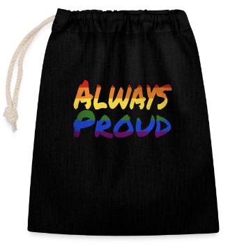 Always Proud - Closable cotton gift bag (25x30cm) - black - Front