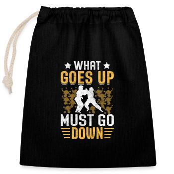 What goes up must go down - Closable cotton gift bag (25x30cm) - black - Front