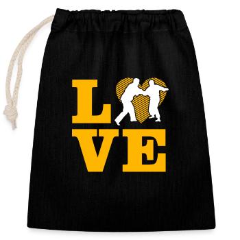 Amour du judo - Sac cadeau en coton avec cordon (25 x 30 cm) - noir - Devant