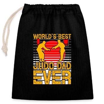 Le meilleur père de judo du monde - Sac cadeau en coton avec cordon (25 x 30 cm) - noir - Devant