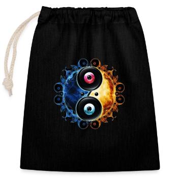 Yin Yang - Closable cotton gift bag (25x30cm) - black - Front