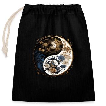 Yin Yang - Closable cotton gift bag (25x30cm) - black - Front