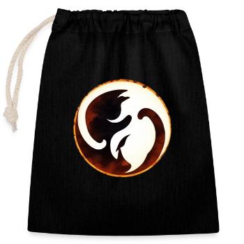Yin Yang - Closable cotton gift bag (25x30cm) - black - Front