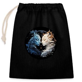 Yin Yang - Closable cotton gift bag (25x30cm) - black - Front