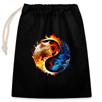 Yin Yang - Closable cotton gift bag (25x30cm) - black - Front