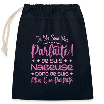 Ein mehr als perfekter Schwimmer, ein Traumberuf - Verschließbarer Geschenkbeutel aus Baumwolle (25x30cm) - Navy - Vorne