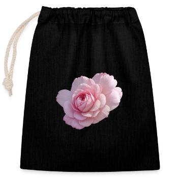 Rose Pink - Closable cotton gift bag (25x30cm) - black - Front
