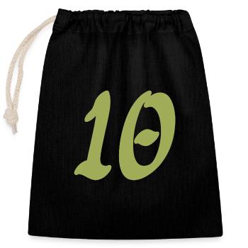 10 - Closable cotton gift bag (25x30cm) - black - Front