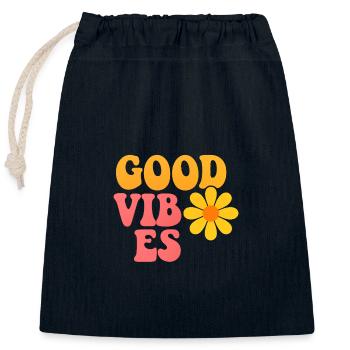 Sommer Vibes - Verschließbarer Geschenkbeutel aus Baumwolle (25x30cm) - Navy - Vorne