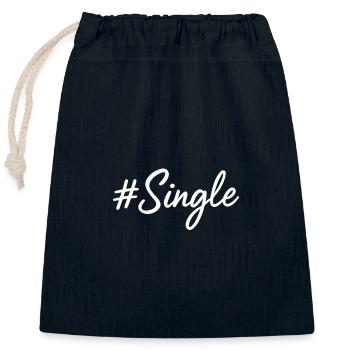 Single Life Love Lettering Design - Closable cotton gift bag (25x30cm) - navy - Front