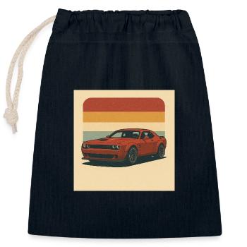 Roter Muscle Car Retro Design - Verschließbarer Geschenkbeutel aus Baumwolle (25x30cm) - Navy - Vorne