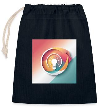 Illustration de créativité abstraite - Sac cadeau en coton avec cordon (25 x 30 cm) - bleu marine - Devant