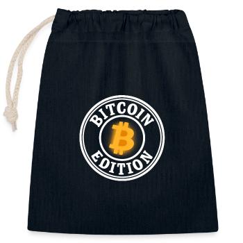 Bitcoin_edition_weiss - Closable cotton gift bag (25x30cm) - navy - Front