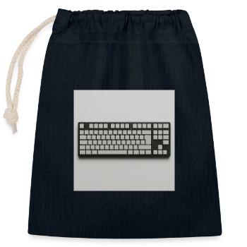 Minimalist Keyboard - Closable cotton gift bag (25x30cm) - navy - Front