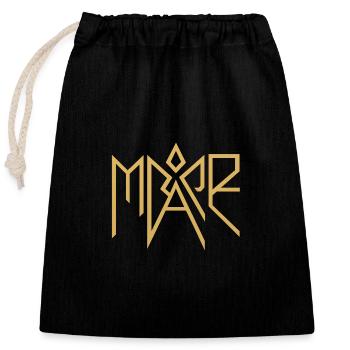 Mare Gold Glyph Logo - Closable cotton gift bag (25x30cm) - black - Front