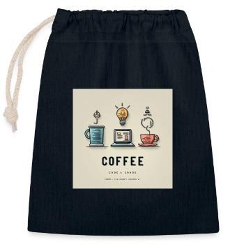Coffee Code Design - Closable cotton gift bag (25x30cm) - navy - Front