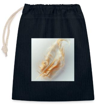 Ätherische Feder leuchtend – Symbol des Lichts - Verschließbarer Geschenkbeutel aus Baumwolle (25x30cm) - Navy - Vorne