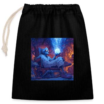 Mad Scientist - Closable cotton gift bag (25x30cm) - black - Front