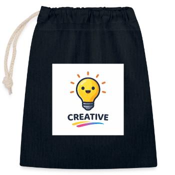 Creative flash of light design - Closable cotton gift bag (25x30cm) - navy - Front