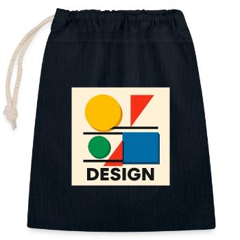 Géométrie Bauhaus Composition colorée - Sac cadeau en coton avec cordon (25 x 30 cm) - bleu marine - Devant