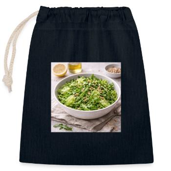 Rucola Pinienkernen Salat - Verschließbarer Geschenkbeutel aus Baumwolle (25x30cm) - Navy - Vorne