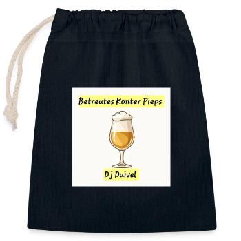 Counter Drink Pieps - Closable cotton gift bag (25x30cm) - navy - Front