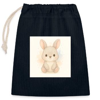 Kindermotiv_Haeschen - Verschließbarer Geschenkbeutel aus Baumwolle (25x30cm) - Navy - Vorne