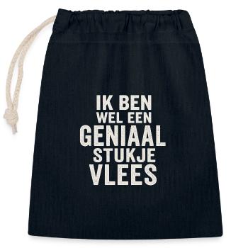 Genialer Fleisch-Tippfehler - Verschließbarer Geschenkbeutel aus Baumwolle (25x30cm) - Navy - Vorne