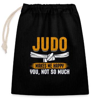 Le judo me rend heureux, pas tellement toi - Sac cadeau en coton avec cordon (25 x 30 cm) - noir - Devant