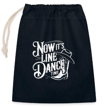 Line Dance Time Zeit zum Tanzen Linedance - Verschließbarer Geschenkbeutel aus Baumwolle (25x30cm) - Navy - Vorne
