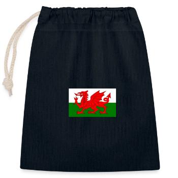 Wales flag - Closable cotton gift bag (25x30cm) - navy - Front