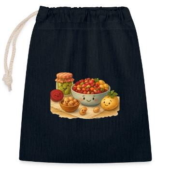 Vinaigrette Salat - Verschließbarer Geschenkbeutel aus Baumwolle (25x30cm) - Navy - Vorne