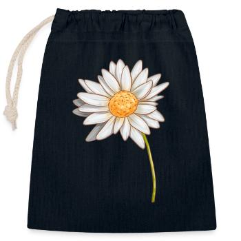 Gänseblümchen - Verschließbarer Geschenkbeutel aus Baumwolle (25x30cm) - Navy - Vorne