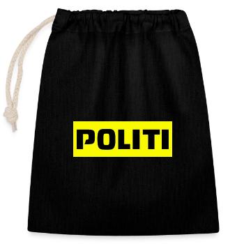 Polizei - Verschließbarer Geschenkbeutel aus Baumwolle (25x30cm) - Schwarz - Vorne