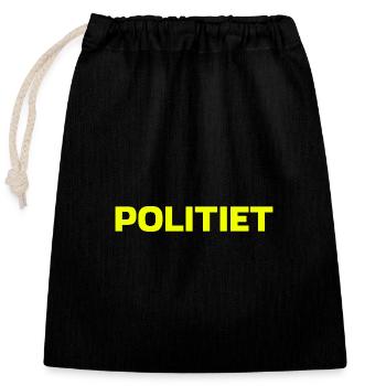 police - Sac cadeau en coton avec cordon (25 x 30 cm) - noir - Devant
