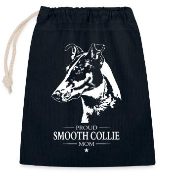 Smooth Collie Kurzhaar Mom Hunde Hund Wilsigns - Verschließbarer Geschenkbeutel aus Baumwolle (25x30cm) - Navy - Vorne