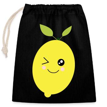 Lemon Lime Lime - Closable cotton gift bag (25x30cm) - black - Front