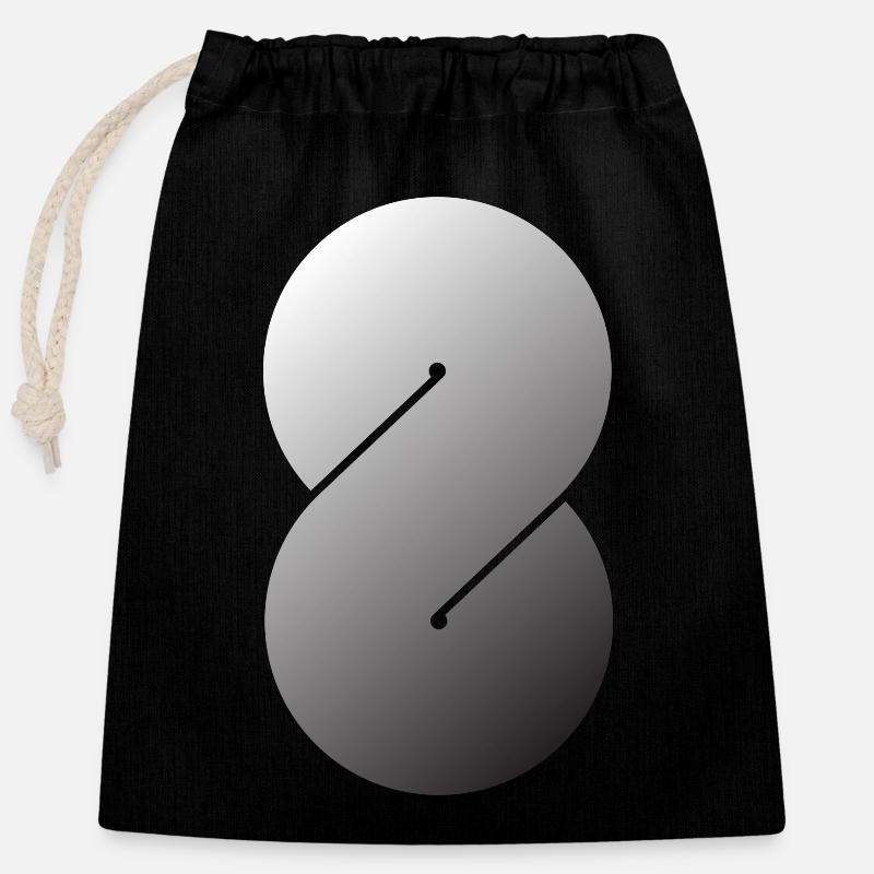 S - Sac cadeau en coton avec cordon (25 x 30 cm) - noir