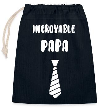 Incroyable papa - Sac cadeau en coton avec cordon (25 x 30 cm) - bleu marine - Devant