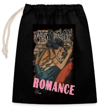 VINTAGE ROMANCE 6 BIS By Yume Origins - Closable cotton gift bag (25x30cm) - black - Front